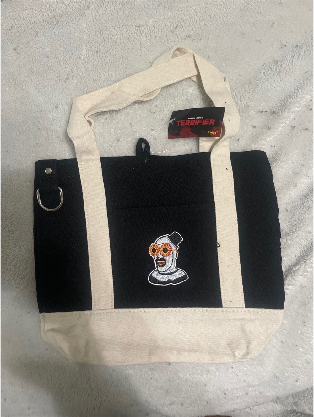 2026 Spirit Halloween Terrifier Art the Clown Embroidered Mini Tote Bag NWT